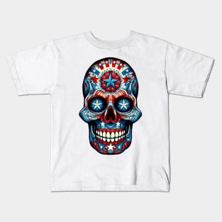 4th of July Holiday Patriotic Skull Candy Kids T-Shirt